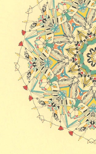 Etsy Sale - Colorful art giclee print art mandala circle art mandala print unique print cream complex mandala