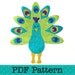 Peacock Applique Template, DIY, PDF Pattern by Angel Lea Designs, Instant Download Digital Pattern