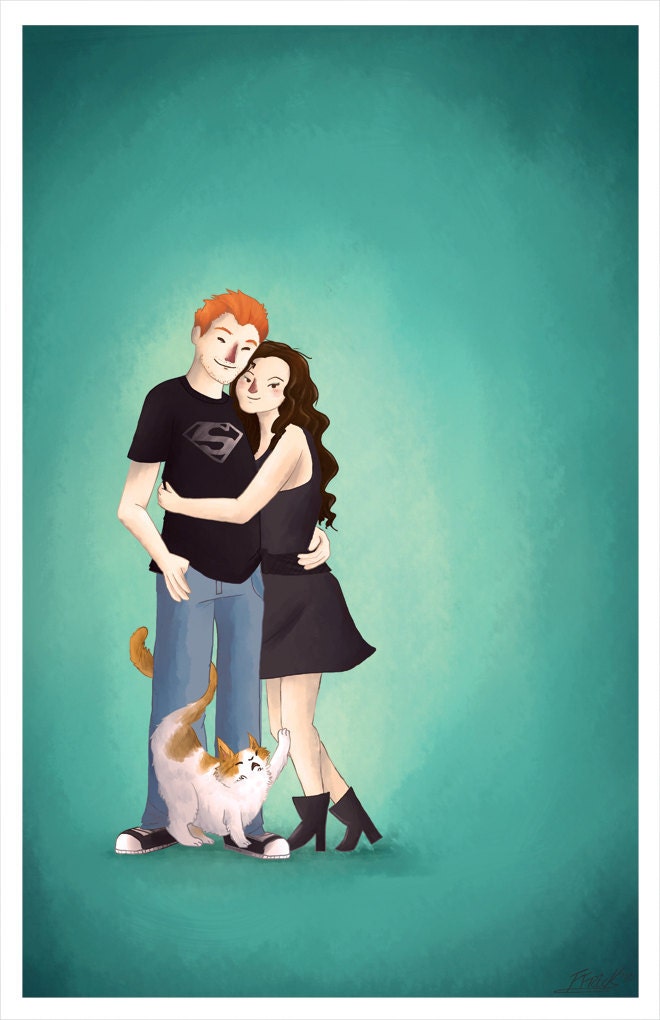 Custom couple Illustration -  Complex Cartoon Portrait