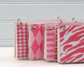 3 x 5 Index Card or Note Card Binder Set of Four, Valentine Pink
