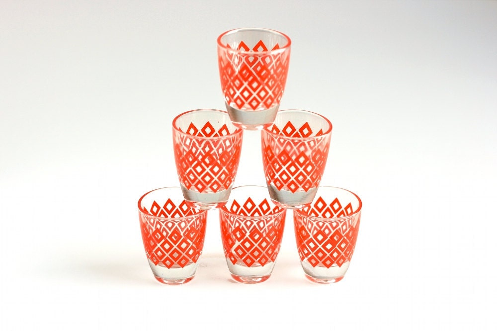 Vintage Geometric Shot Glasses from France