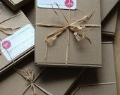 Craft ecru cardboard paper packaging simple boxes set of 3