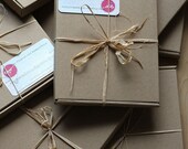 Craft ecru cardboard paper packaging simple boxes set of 20