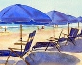 Beach Chairs Watercolor Print