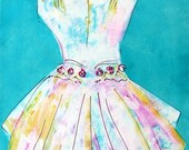 Turquoise Dress Watercolor Art Print