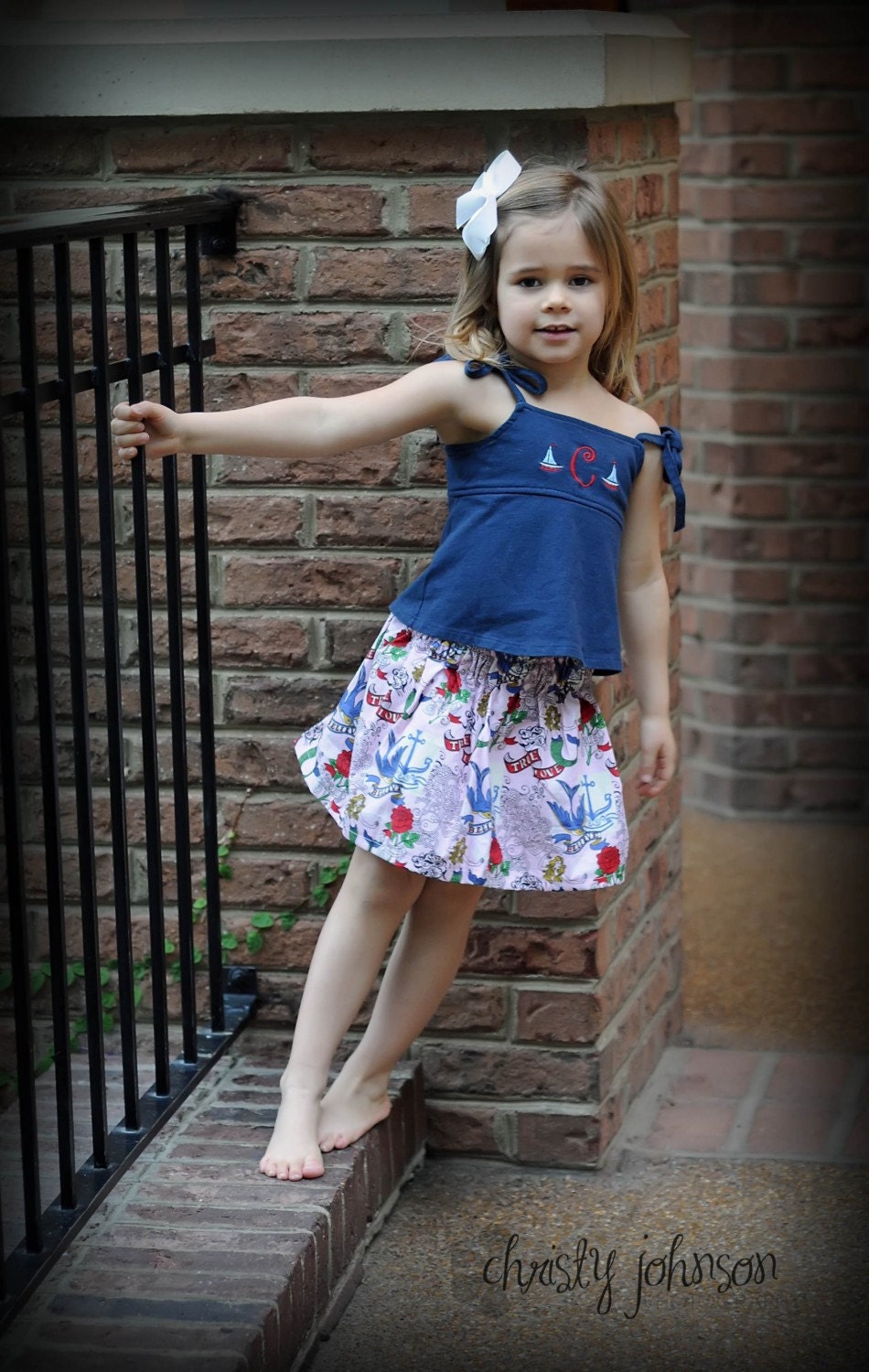 Buy 2 skirts...get 1 FREE... The Nautical Punk Twirl Skirt...baby..toddler...girls...