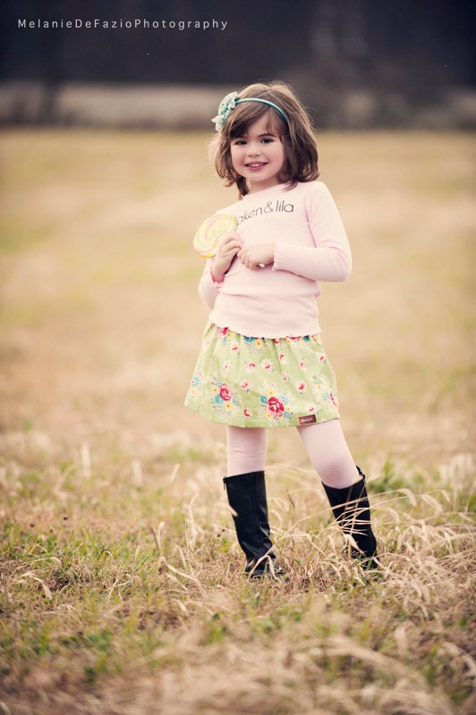 The Laken and Lila Signature Collection... Green Floral Twirl Skirt...by laken and lila