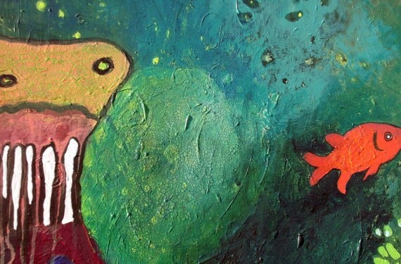 we are the edge to the glimmering world.  Original mixed media artwork by Roz Inga.