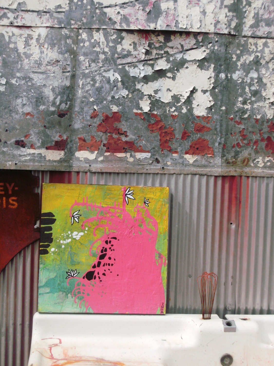 a winning horse, a t i d y Mexican divorce.  Original mixed media art by r o z i n g a...