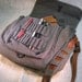 canvas messenger bag with leather accents bike bag - olive green