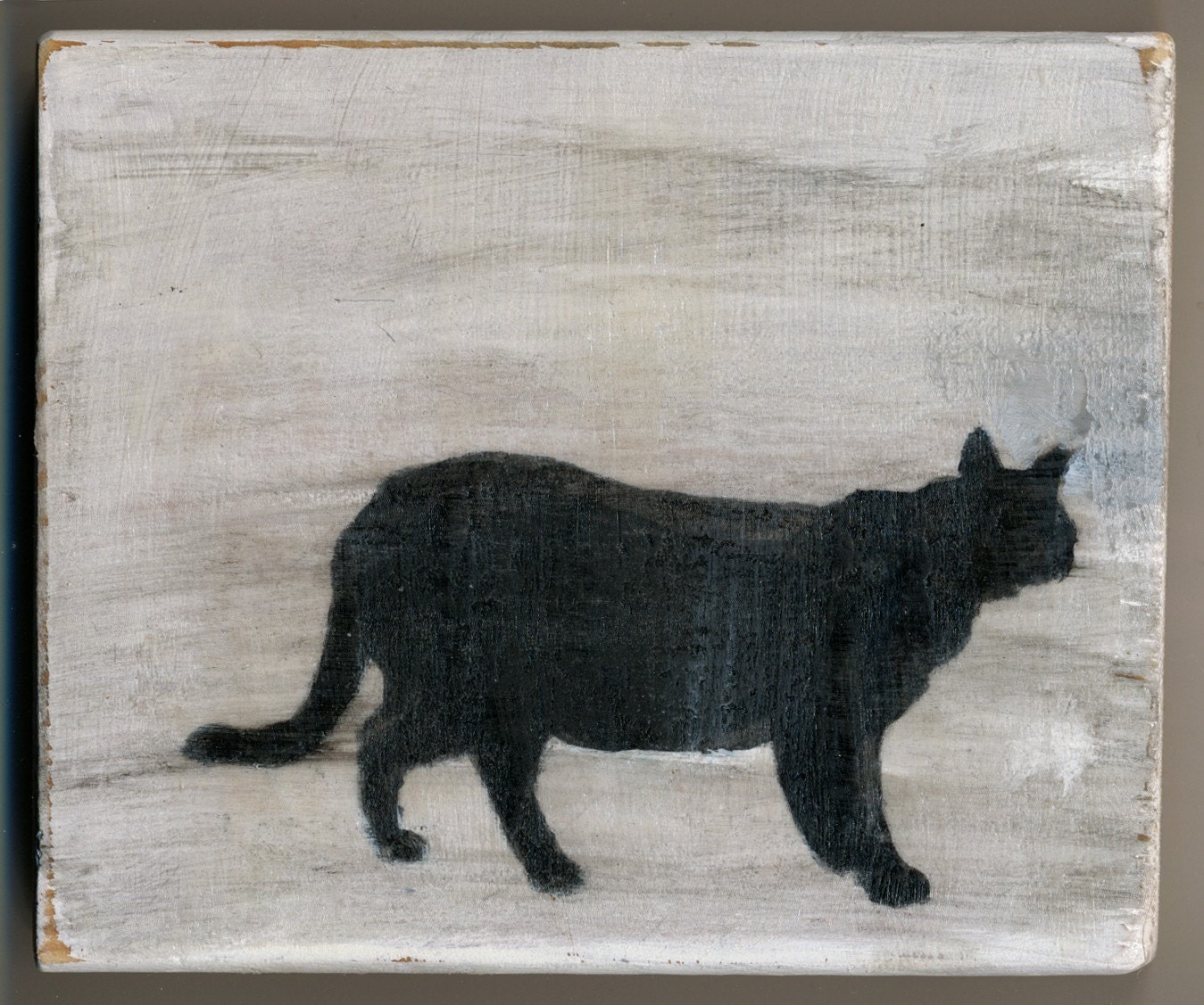 Feline Walking--Original Small Painting