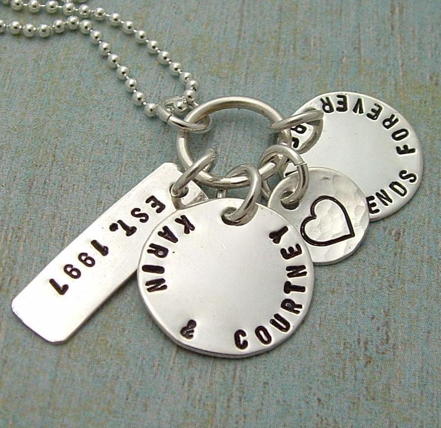 Hand Stamped Wedding  Necklace - Sterling Silver - Hand Stamped Jewelry - Personalized Jewelry - Bridal Necklace