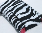 SALE --Droid iPhone 4s,5 Blackberry  iPhone4 CASE Padded with cover and pocket - Black White Zebra