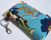 iPhone5,Droid, Iphone IPod Touch Blackberry CASE Padded (Cover and Pocket) -- Blue Summer Floral