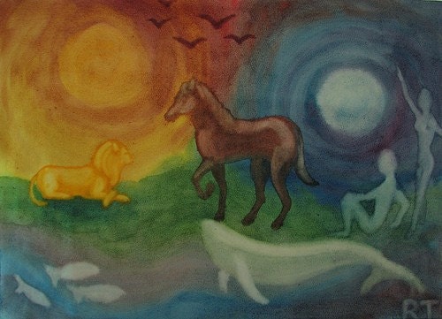 Waldorf Watercolor Postcard - Creation