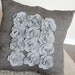 Rose Cluster Pillow in Gray Tones