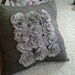 Rose Cluster Pillow in Gray Tones