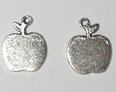 5 Pcs Antique Silver Apple Charm Pendants
