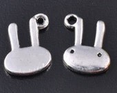 5 Pcs Antique Silver Rabbit Charm Pendants