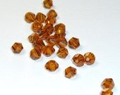 15 pcs Coffee Bicone Glass Beads 4mm