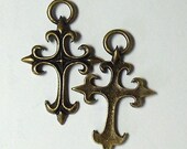 1 Pcs Antique Bronze Large Cross Charm Pendants
