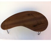 Mid Century ModernCoffee Table - Solid Walnut - Kidney Bean Shaped - Eames Era Biomorphic Amoeba Design