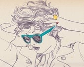 Blue Sunglasses Print
