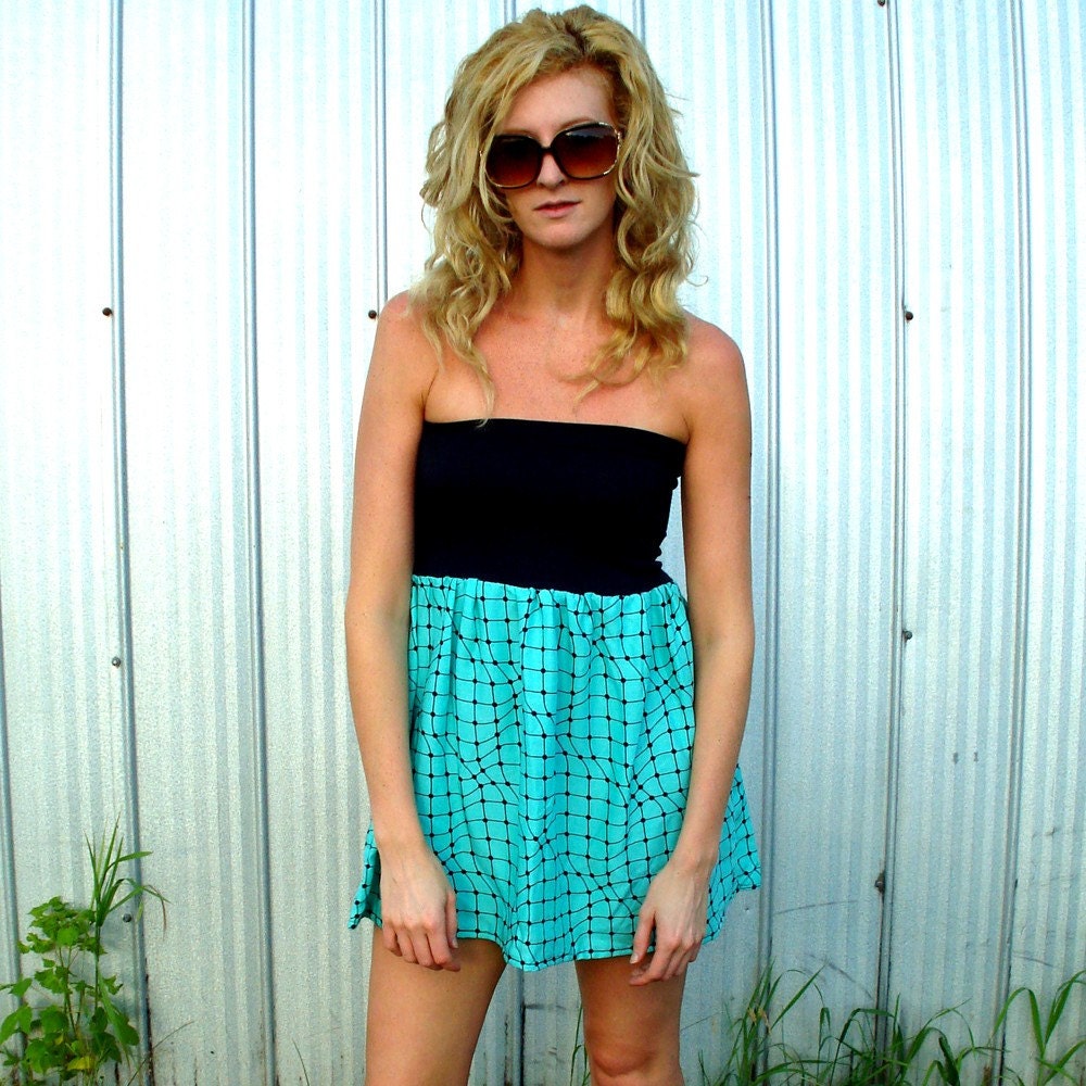 SALE Mint Chip Mini Dress (Strapless)
