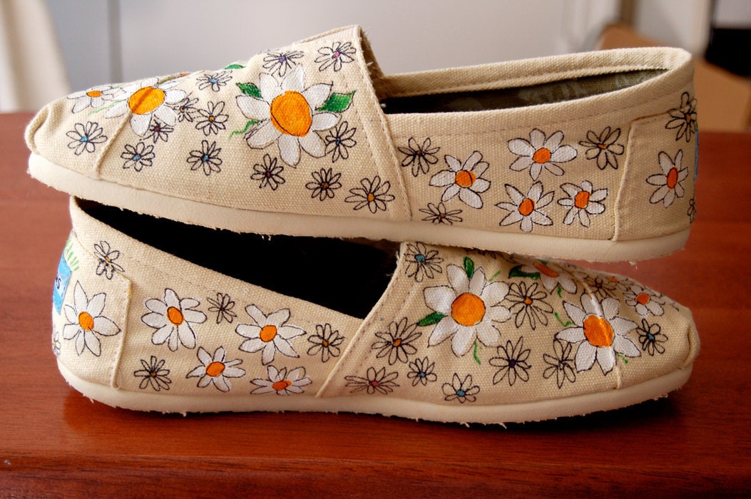 Crazy Daisy TOMS - custom painted in your size, your colors, shoes included