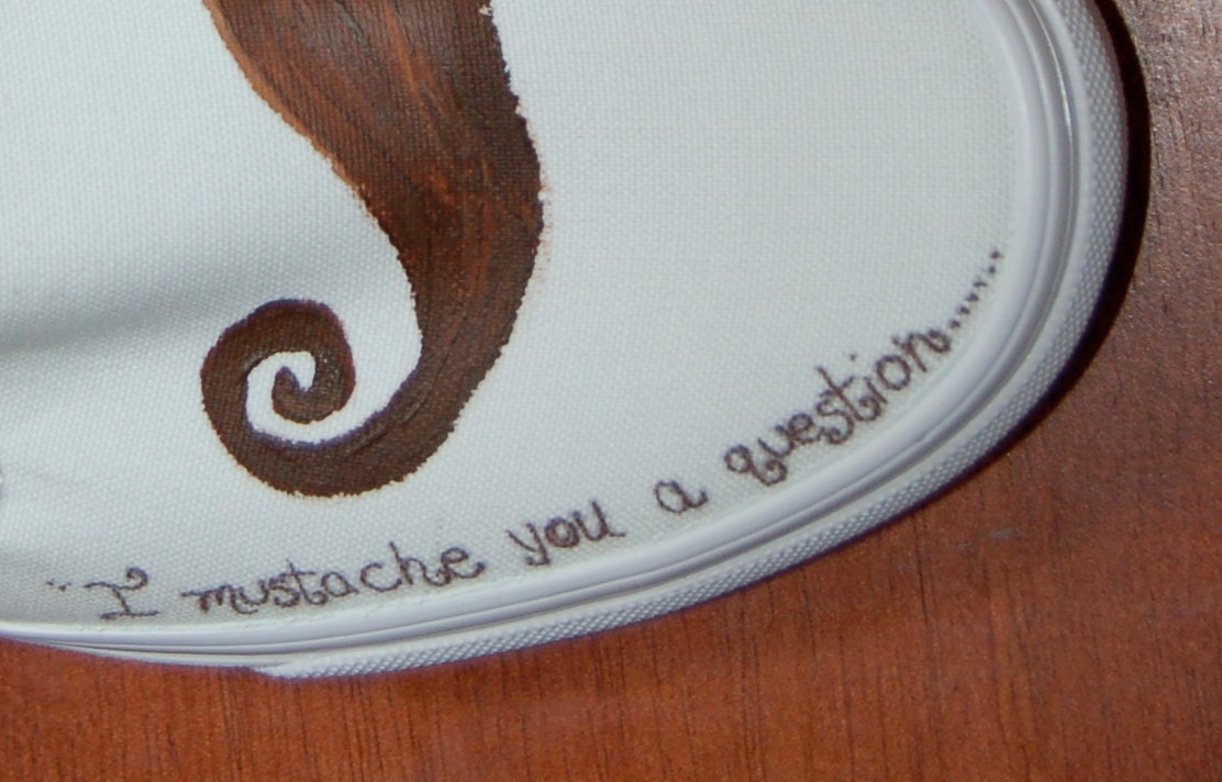 Custom Vans (or TOMS) - Brown Mustache, any color, your size, shoes included