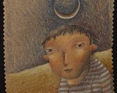 untitled (boy and crescent moon)