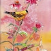 Wall Art Watercolor Mixed Media Goldfinch Fantasy Bird Print