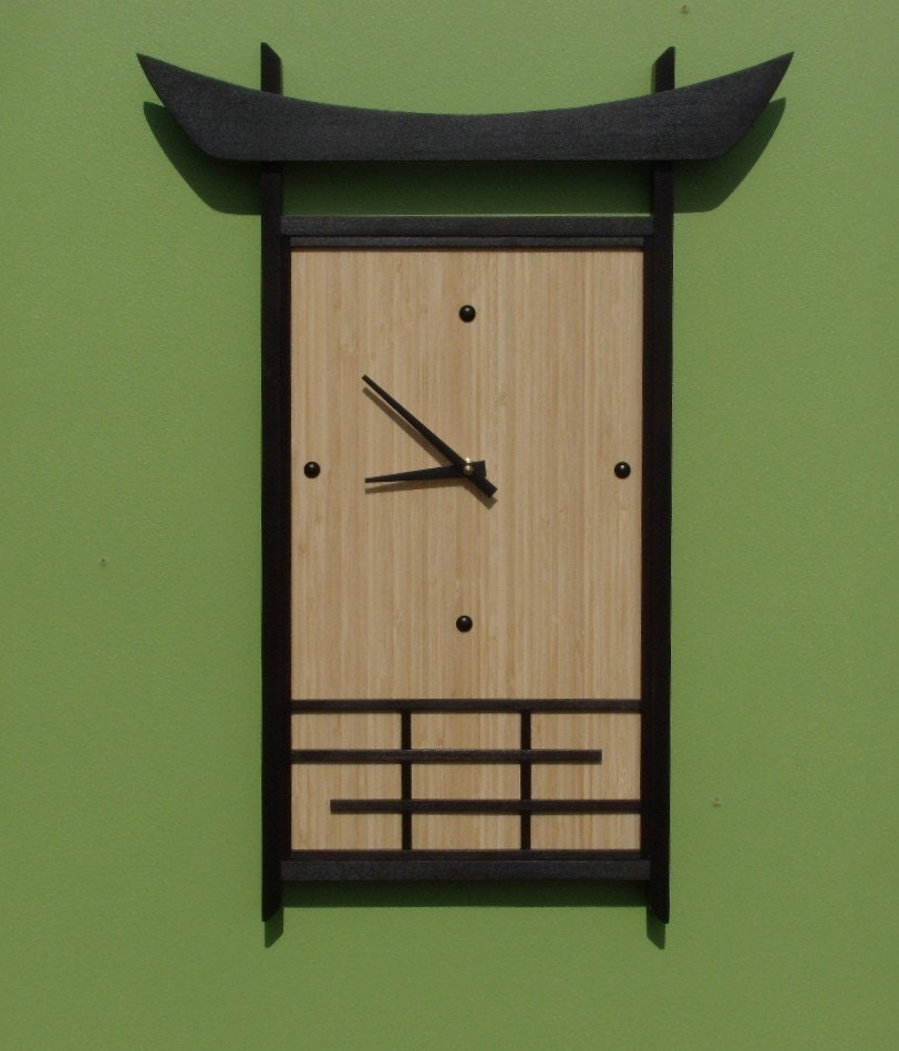 Japanese-style Bamboo Wall Clock Large