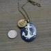 Anchor Necklace - Navy Blue - Nautical Necklace - Live Your Dream - Gifts Under 25