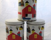 Set of 3 - rustic farmhouse tins