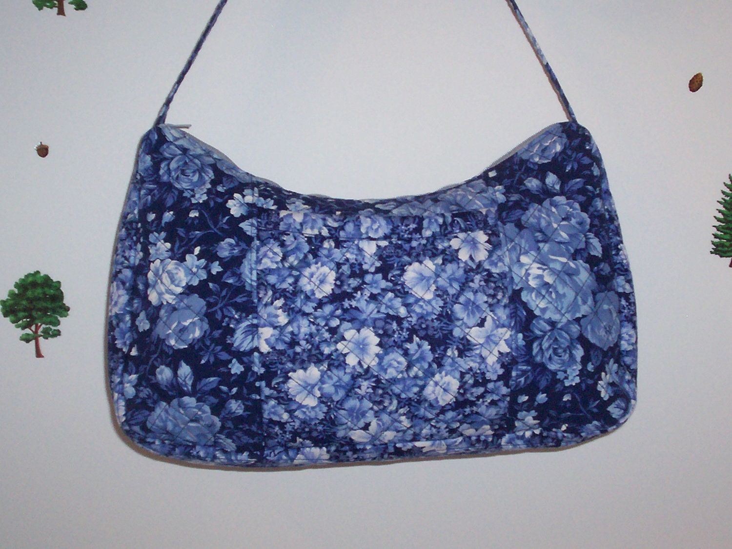 Blue Floral Across Body Shoulder Bag