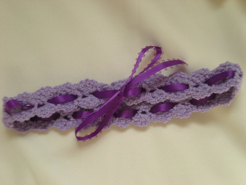 Lavender Crocheted Baby Headband