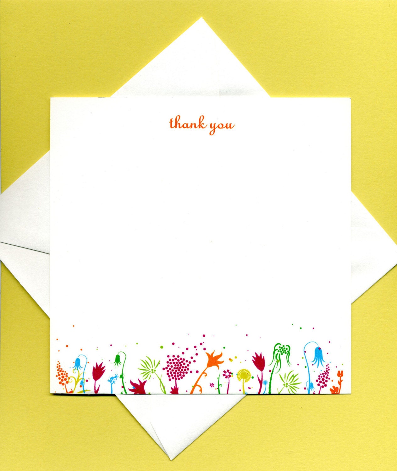 Whimsical Floral Thank You Notes - Set of 12