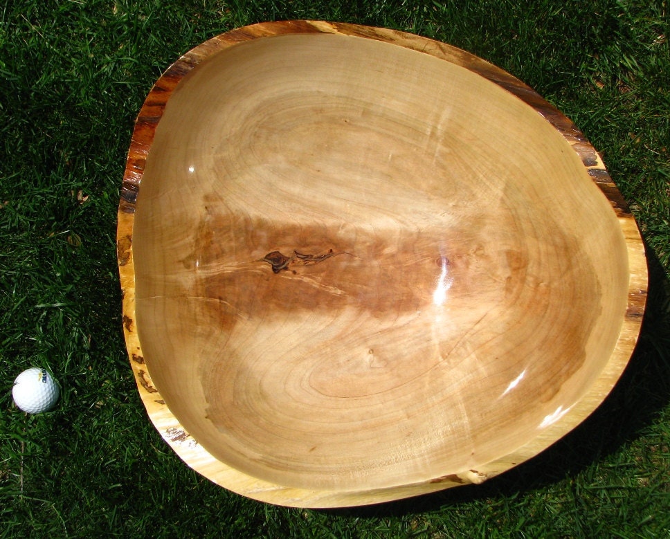 Large natural edge silver maple bowl