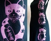 Black Lucky Kitties Tshirt Dress/Tunic