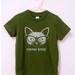 Olive Clever Kitty Kids Short Sleeve Tee T-shirt