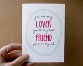anniversary card wedding card you are my lover you're my best friend rod stewart quote card under 5 letterhappy etsy