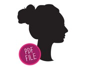 custom bust silhouette mother's day digital printable PDF file personalized portrait gift for mom dad modern home decor letterhappy etsy