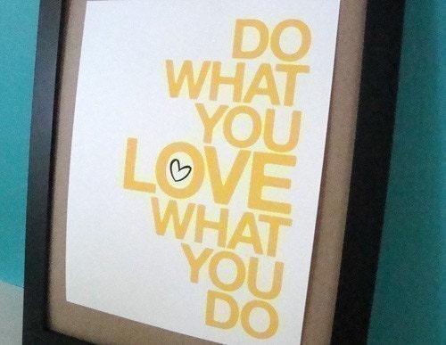 inspirational art print do what you love modern yellow typography quote home office studio decor 8x10 letterhappy etsy lemon zest