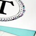 personalized stationery graduation gift custom monogram initial cards set of 10 cards in black purple and blue letterhappy etsy