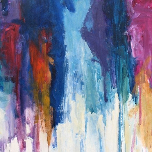 My Romance GICLEE ART PRINT 11x17 Abstract blue purple