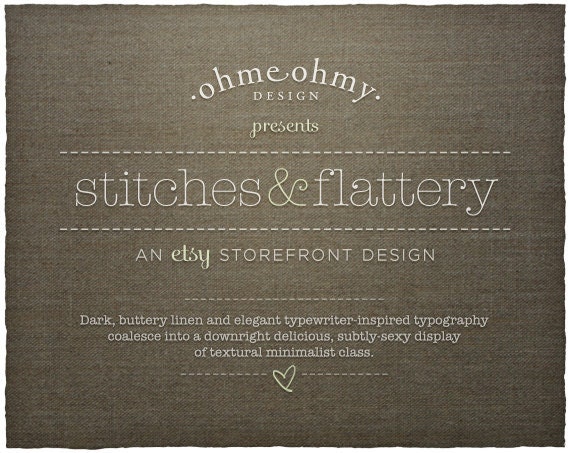 Etsy Shop Banner & Storefront Graphics Set: Stitches and Flattery
