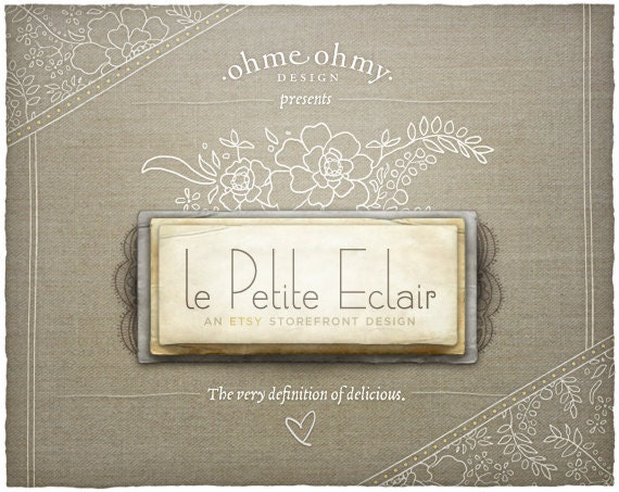 Etsy Shop Banner & Storefront Graphics Set: le Petite Eclair