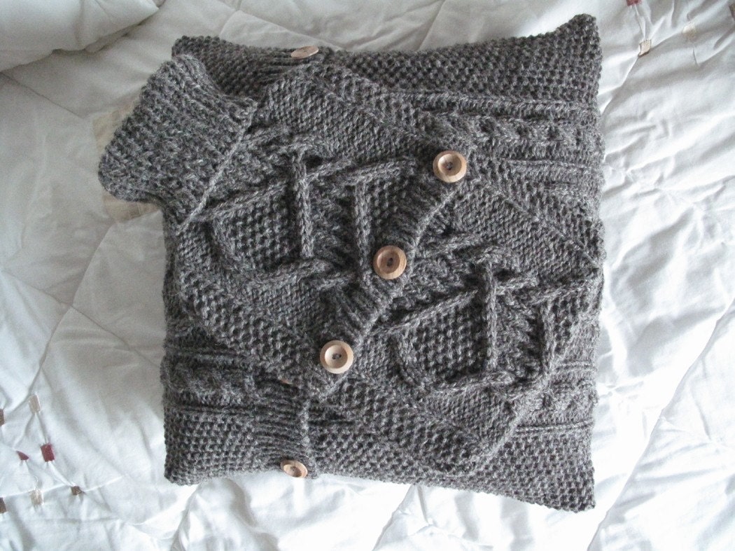 Bedroom Set - Cushion Cover and Hot Water Bottle Sweater / Cover- dark pebble grey