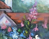 Original Oil Landscape, Make Me an Offer, Floral Painting, 7x5" "Gardens of Hyde Park"